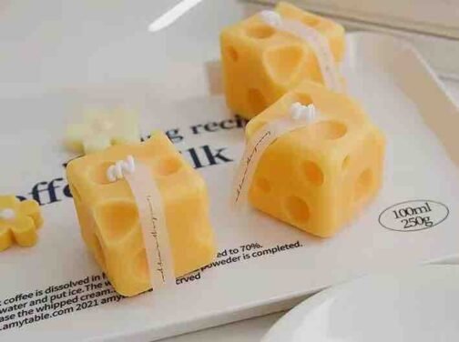 Scented Cheese Shape Candle - Image 2