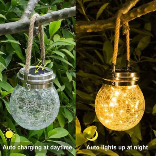 Solar Hanging Rechargable LED Jar (Imported) - Image 3