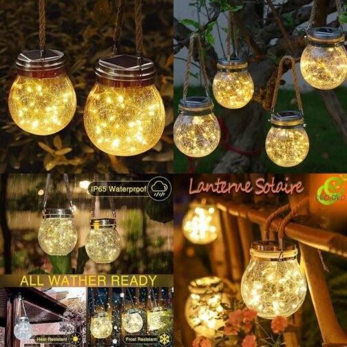 Solar Hanging Rechargable LED Jar (Imported) - Image 5