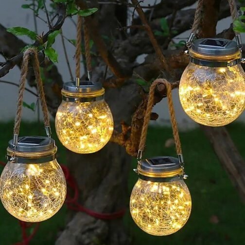 Solar Hanging Rechargable LED Jar (Imported) - Image 2