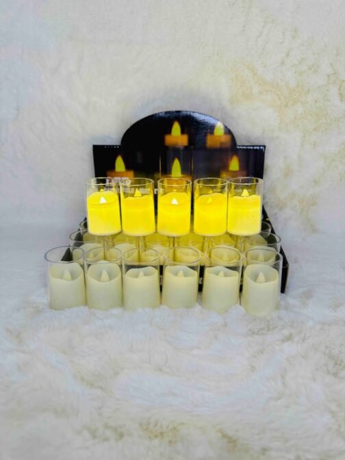 MC1 Smokeless Warm White Glass Cup Candle (2.5 Inch) - Image 2